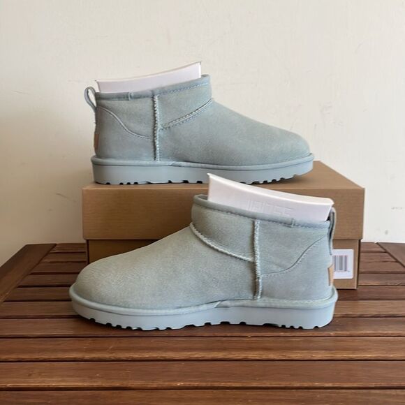 UGG Classic Ultra Mini Booties Seafoam USA Women Size 7/UK 5/EU 38 - Picture 3 of 12